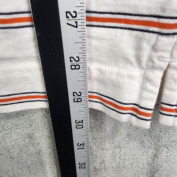 Mens White & Orange Stripes Cutter & Buck Polo Shirt Oklahoma State Size L - Picture 8 of 9